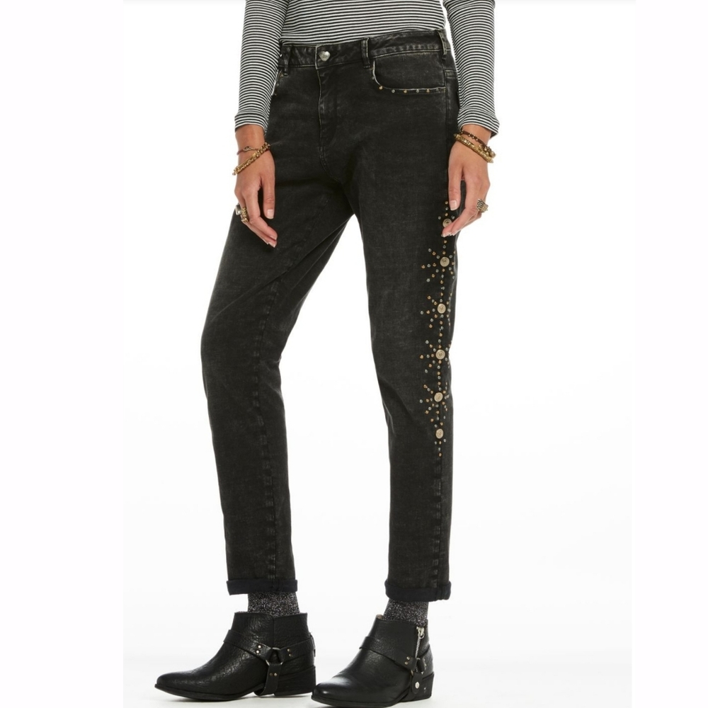 Grey Scotch & Soda Racer Skinny Jeans with cool studs  - Size 25/26, barely worn